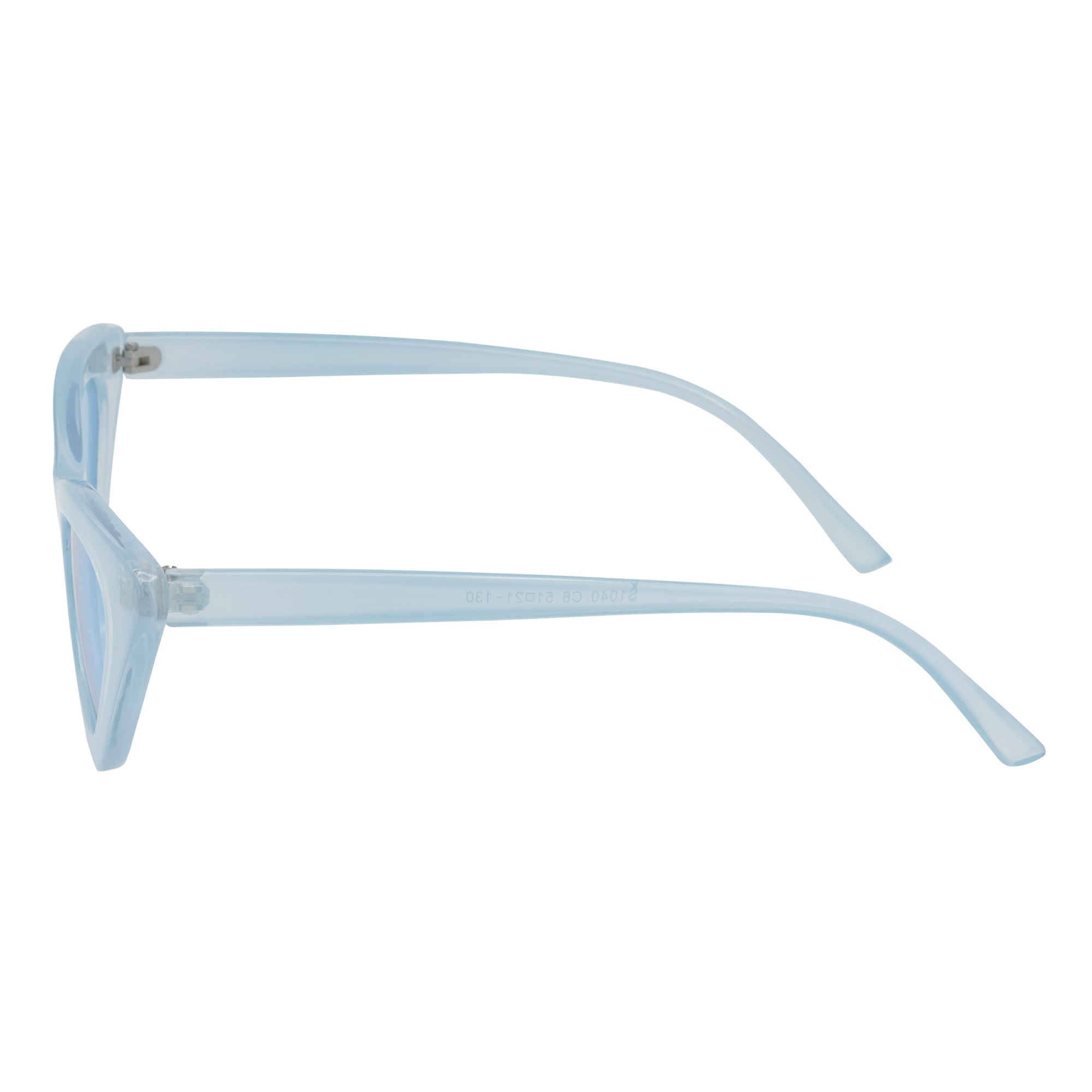 FELINE - Thick Oval Retro Small Cat Eye Sunglasses Blue Blue Tint