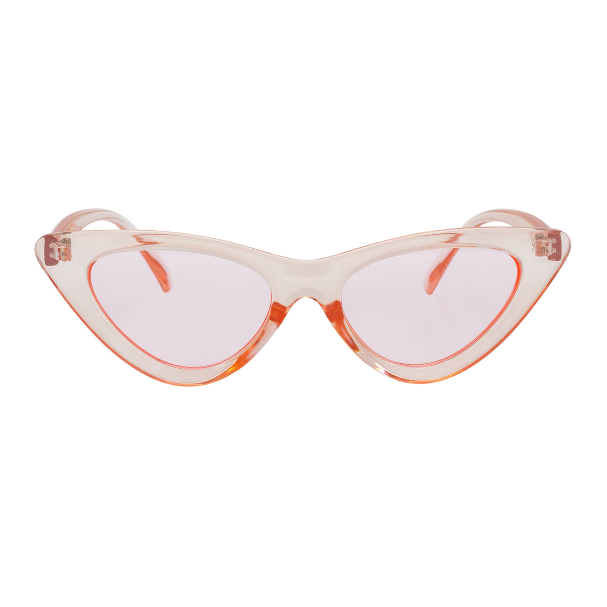 FELINE - Thick Oval Retro Small Cat Eye Sunglasses Pink Pink Tint
