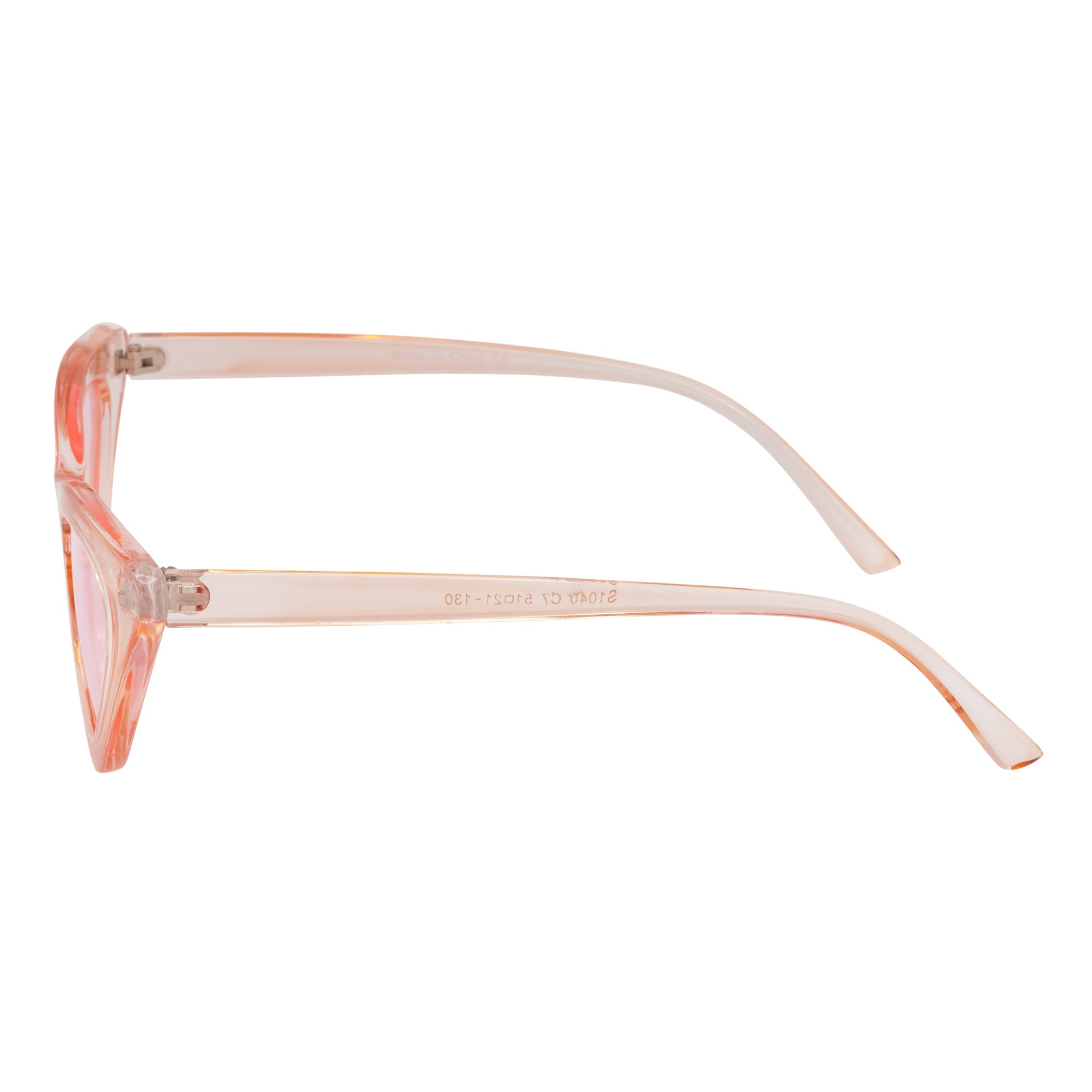 FELINE - Thick Oval Retro Small Cat Eye Sunglasses Pink Pink Tint