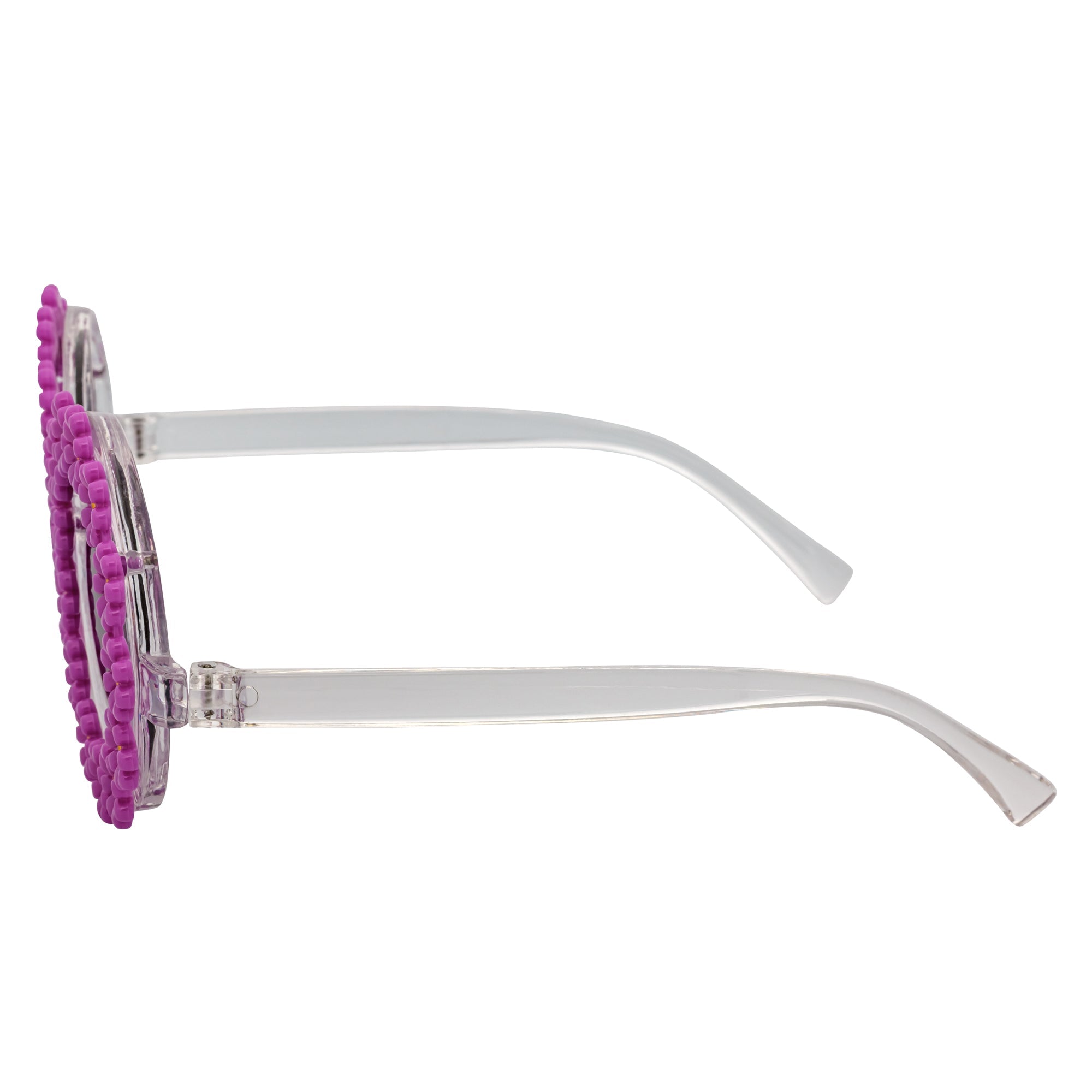 FLOWER LEI - Kids Girls Small Round Flower Sunglasses Purple Lavender