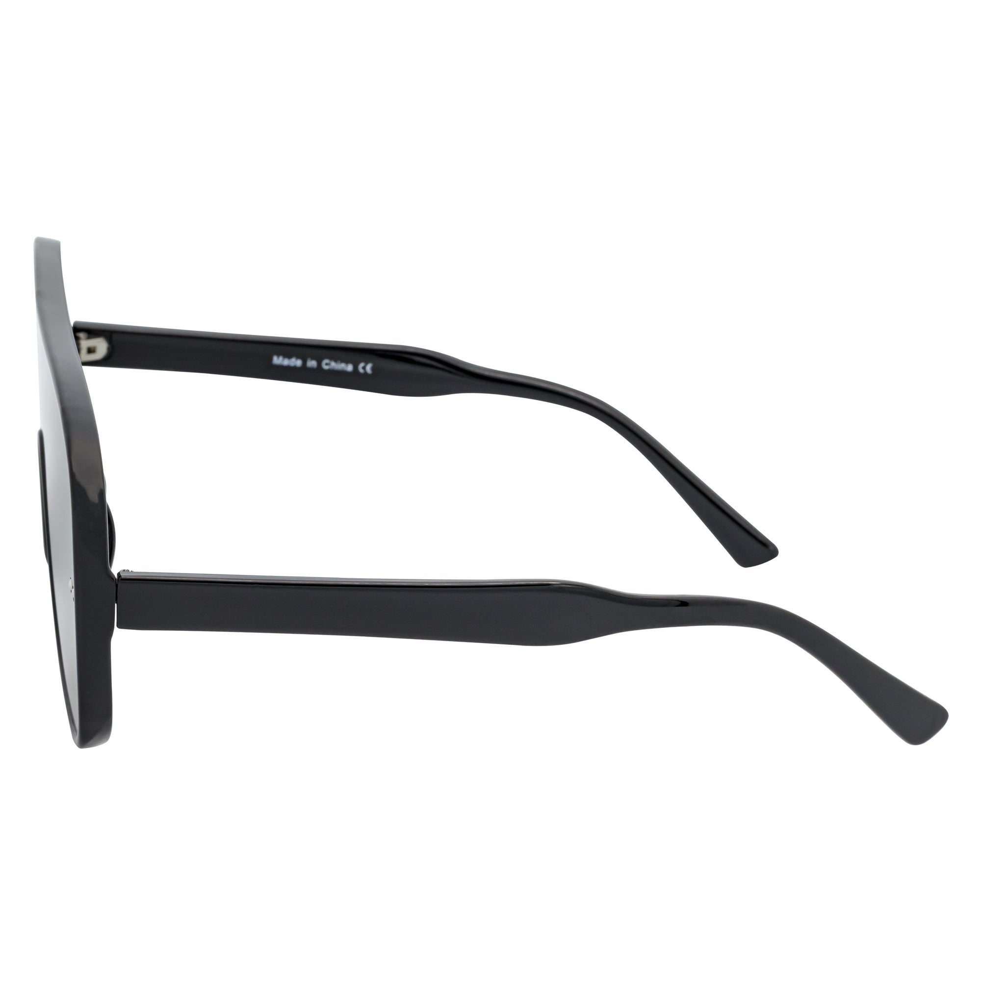 GIA - Oversize Square Flat Lens Shield Sunglasses Black Smoke