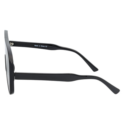 GIA - Oversize Square Flat Lens Shield Sunglasses Black Smoke