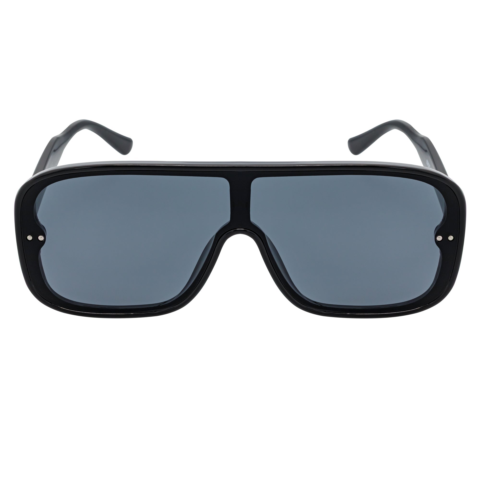 GIA - Oversize Square Flat Lens Shield Sunglasses Black Smoke