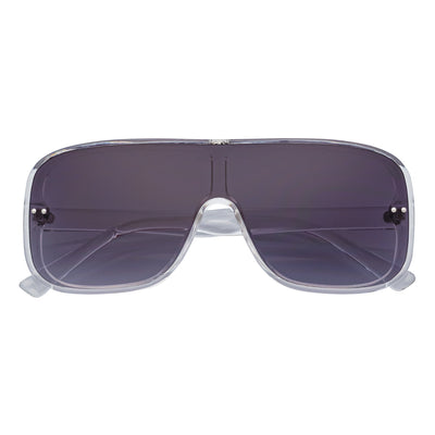 GIA - Oversize Square Flat Lens Shield Sunglasses Crystal Lavender Fade