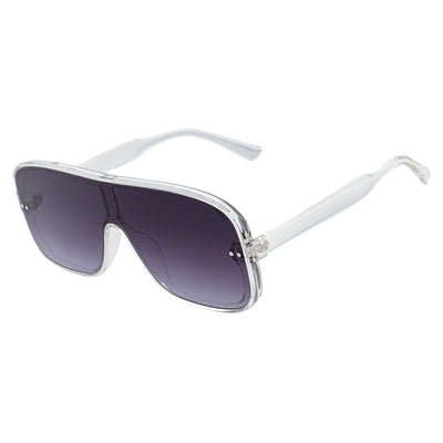 GIA - Oversize Square Flat Lens Shield Sunglasses Crystal Lavender Fade