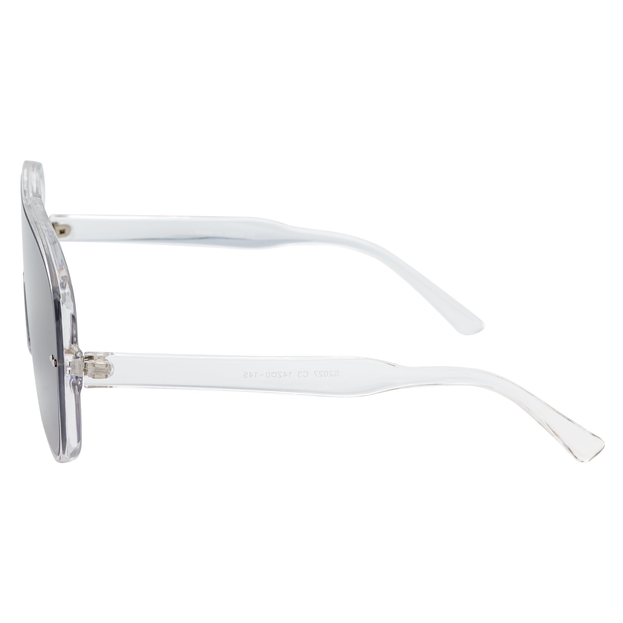 GIA - Oversize Square Flat Lens Shield Sunglasses Crystal Lavender Fade