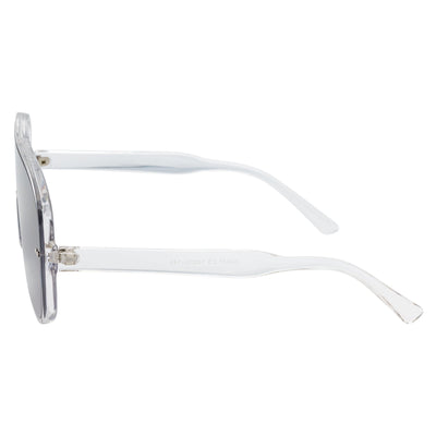 GIA - Oversize Square Flat Lens Shield Sunglasses Crystal Lavender Fade