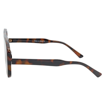 GIA - Oversize Square Flat Lens Shield Sunglasses Tortoise Brown