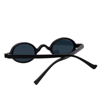 GIDEON - Small Round Sunglasses Black Smoke