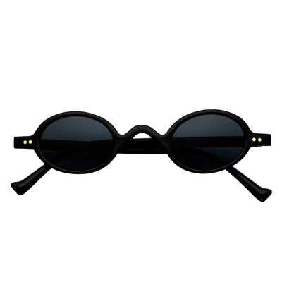 GIDEON - Small Round Sunglasses Black Smoke