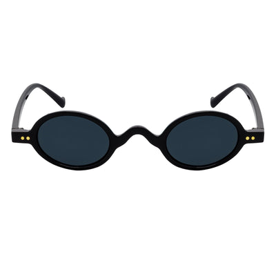 GIDEON - Small Round Sunglasses Black Smoke