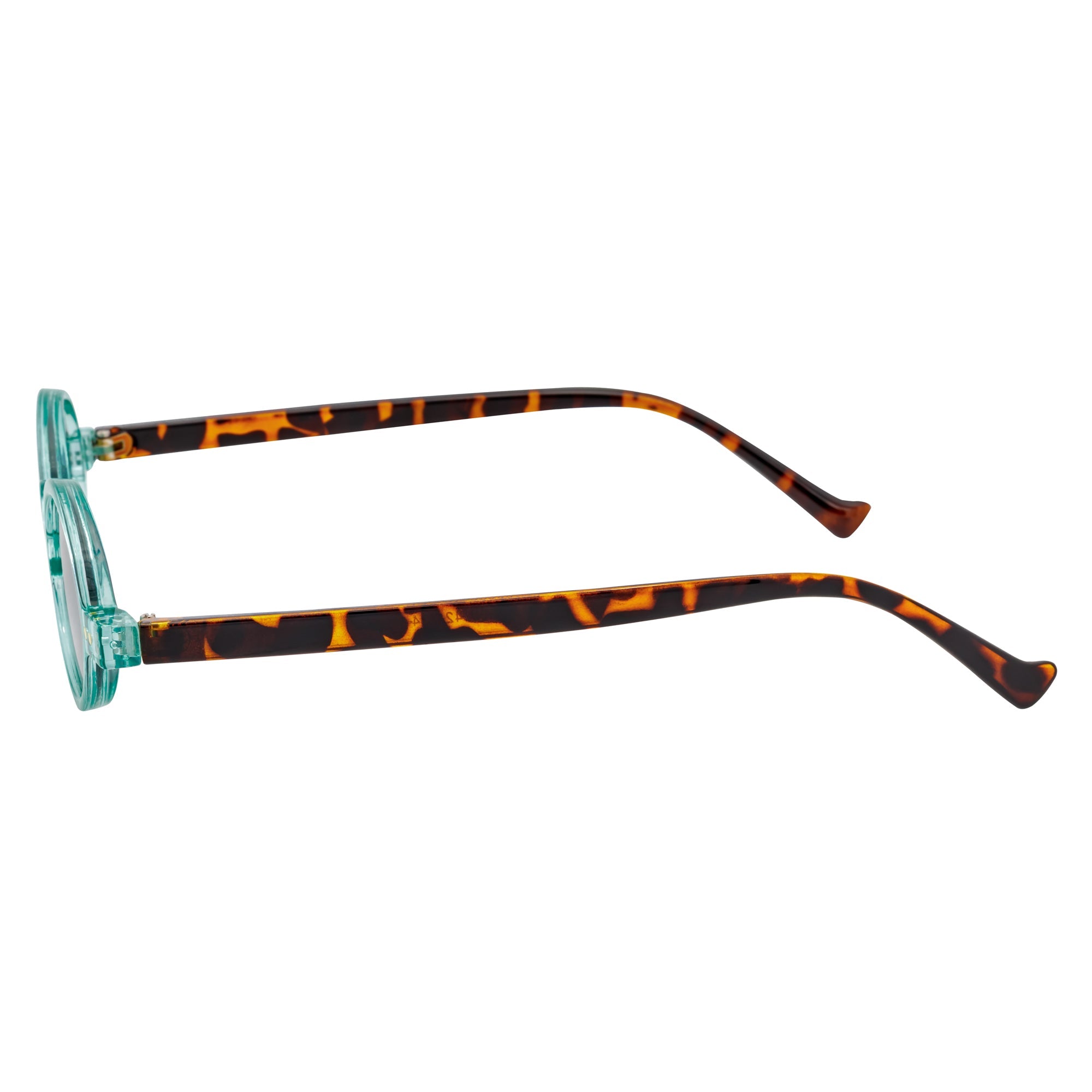 GIDEON - Small Round Sunglasses Blue-Tortoise Smoke
