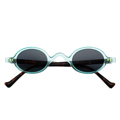 GIDEON - Small Round Sunglasses Blue-Tortoise Smoke