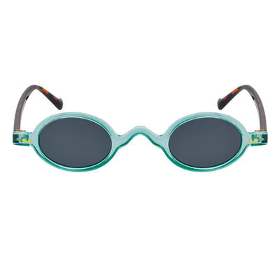 GIDEON - Small Round Sunglasses Blue-Tortoise Smoke