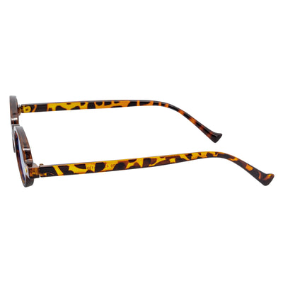 GIDEON - Small Round Sunglasses Tortoise Blue Tint