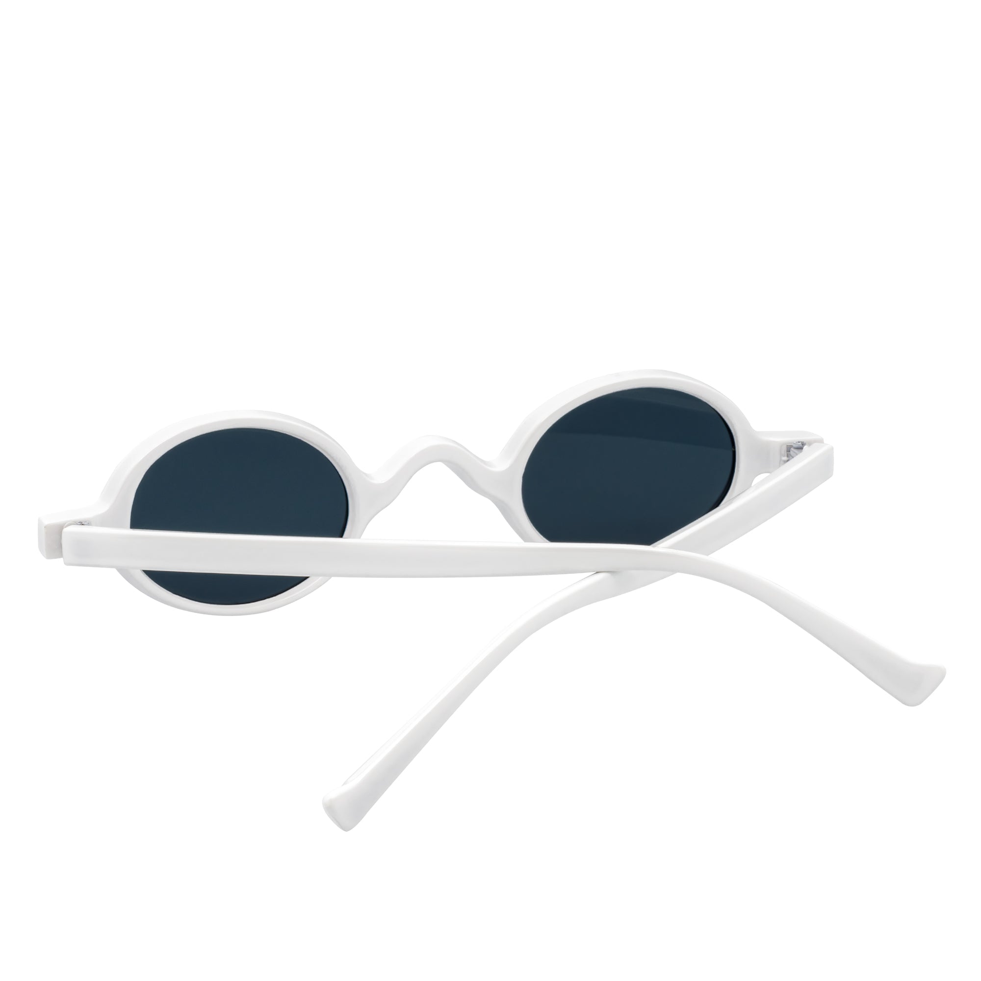 GIDEON - Small Round Sunglasses White Smoke