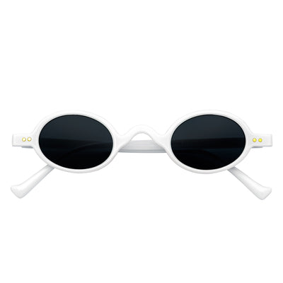 GIDEON - Small Round Sunglasses White Smoke