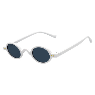 GIDEON - Small Round Sunglasses White Smoke