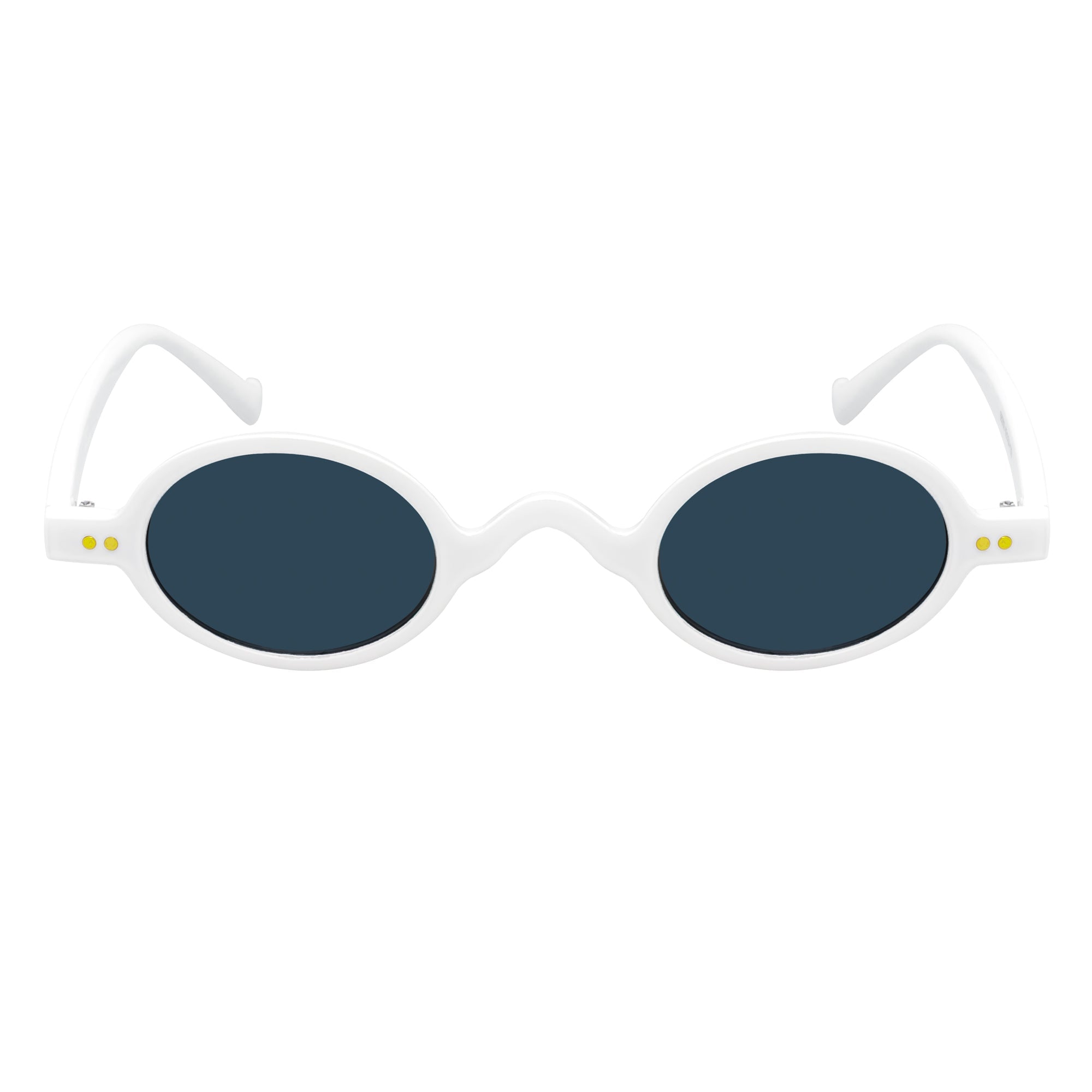 GIDEON - Small Round Sunglasses White Smoke