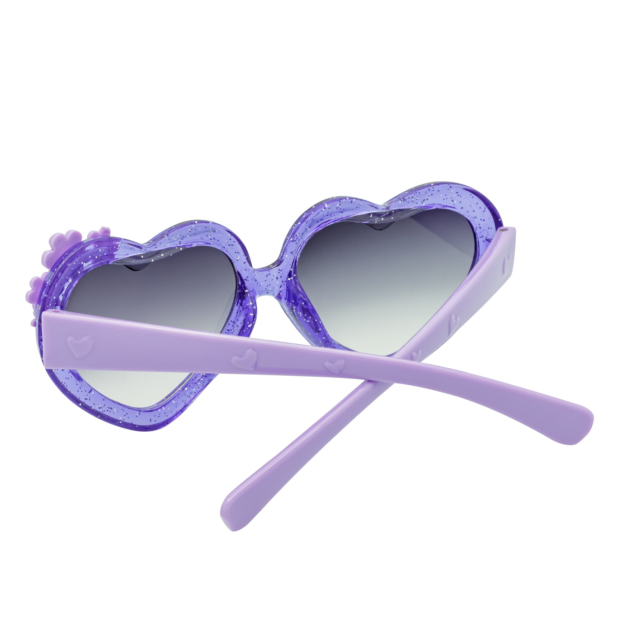 GLITTER HEART - Kids Glitter Heart Shaped Sunglasses Purple Lavender