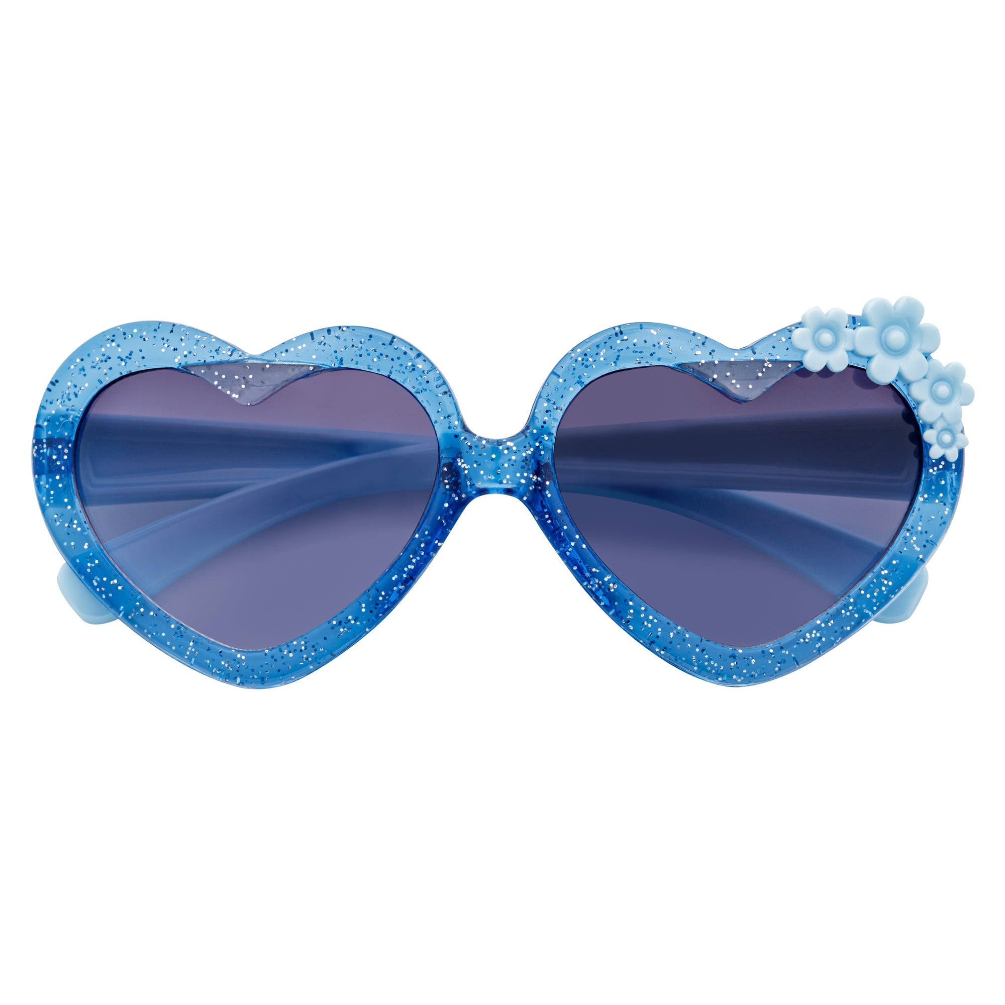 GLITTER HEART - Kids Small Glitter Cat Shaped Sunglasses Blue Lavender