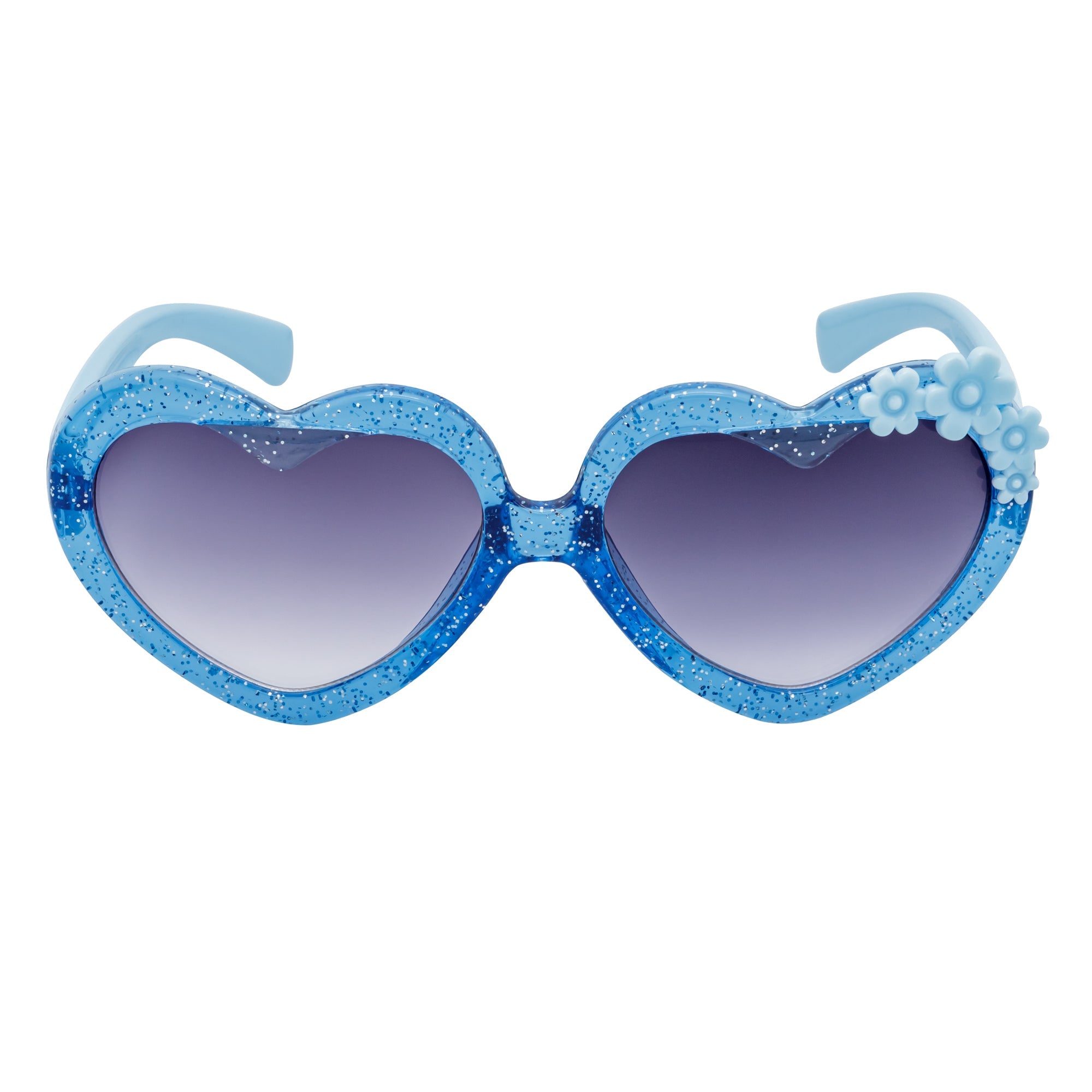 GLITTER HEART - Kids Small Glitter Cat Shaped Sunglasses Blue Lavender