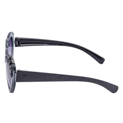 GLITTER HEART - Kids Small Glitter Heart Shaped Sunglasses Gray Lavender