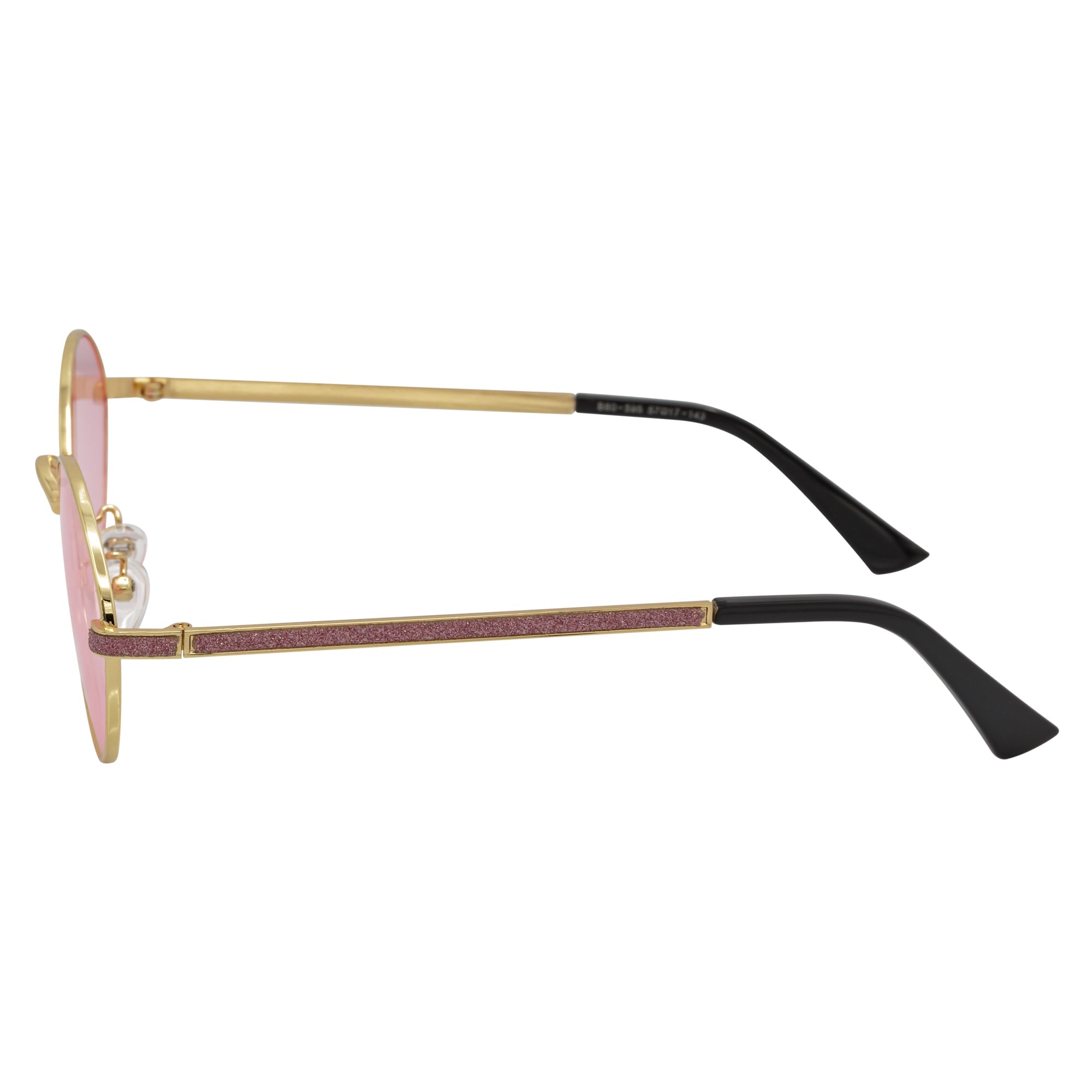 GROOVE - Retro Small Metal Round Oval Sunglasses Gold Pink Tint