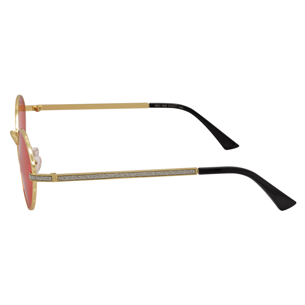 GROOVE - Retro Small Metal Round Oval Sunglasses Gold Red Tint