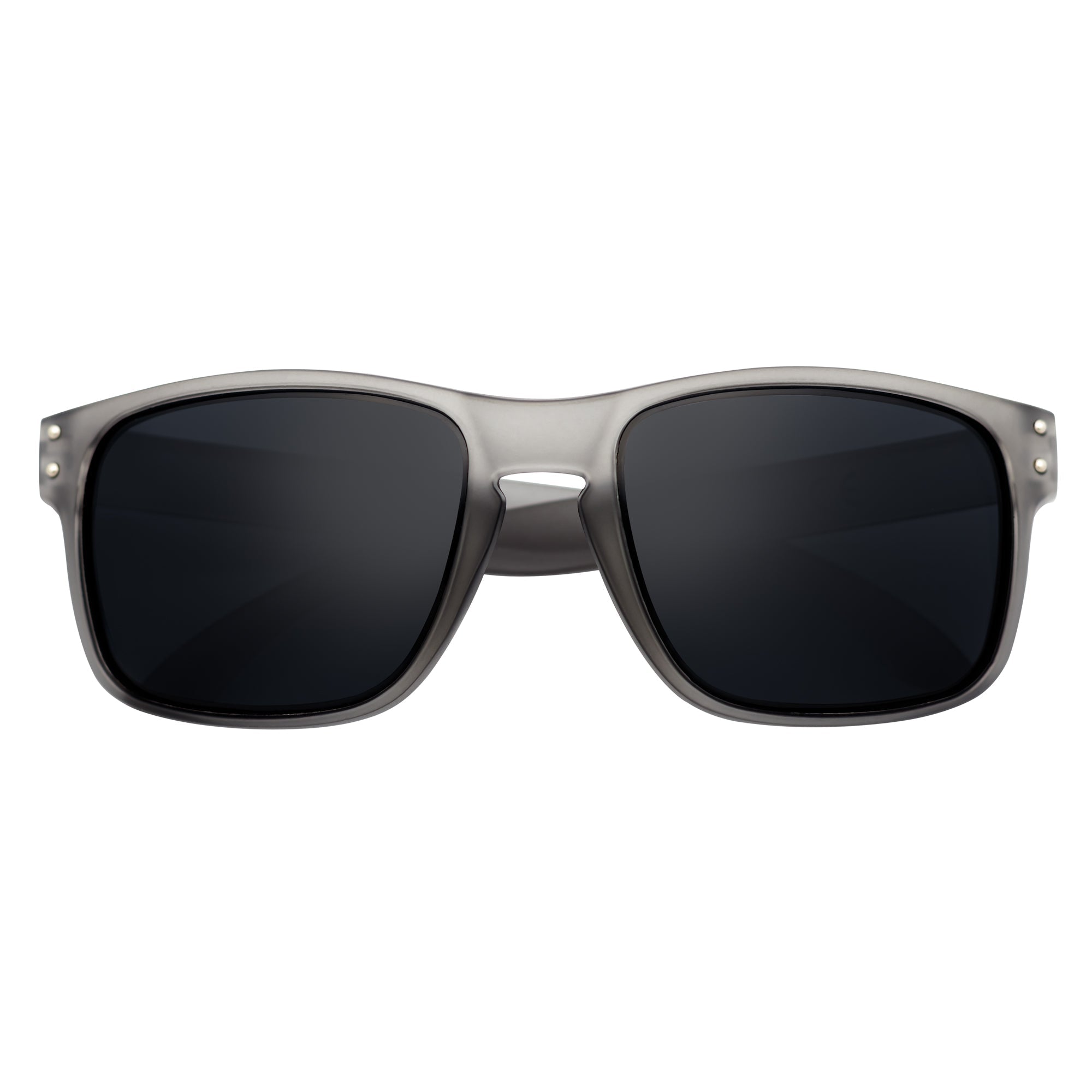 HALLBROOK - Polarized Modern Sports Horn Sunglasses Frost Gray Smoke Tint