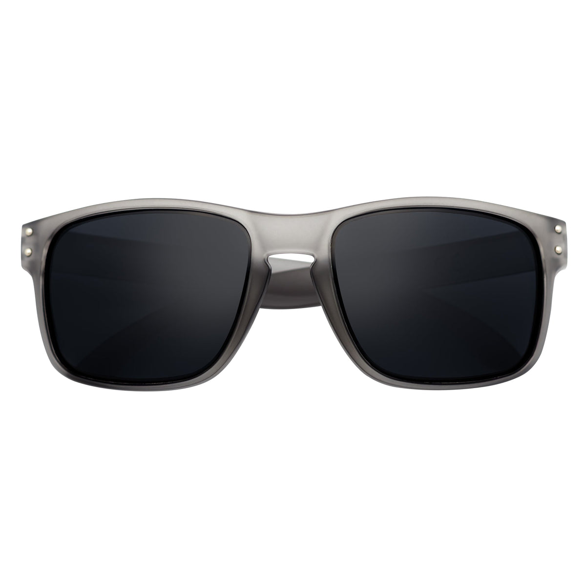 HALLBROOK - Polarized Modern Sports Horn Sunglasses Frost Gray Smoke Tint