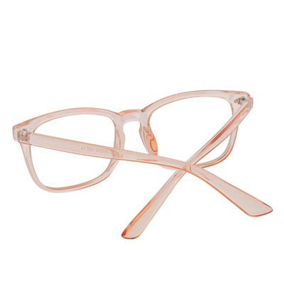 HARPER - Classic Horn Rimmed Blue Light Glasses Clear Peach Clear Lens