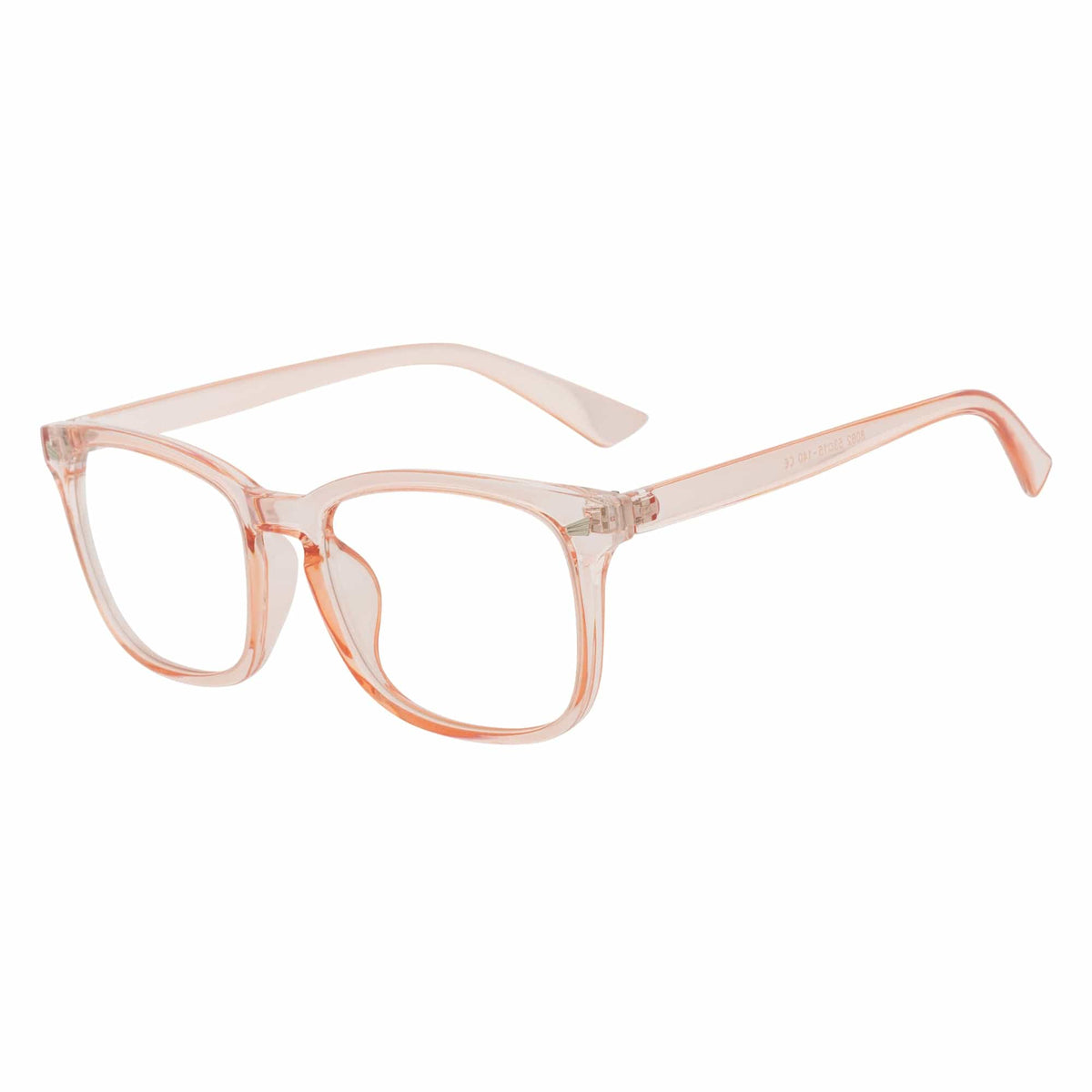 HARPER - Classic Horn Rimmed Blue Light Glasses Clear Peach Clear Lens - MorspecsM1108-4