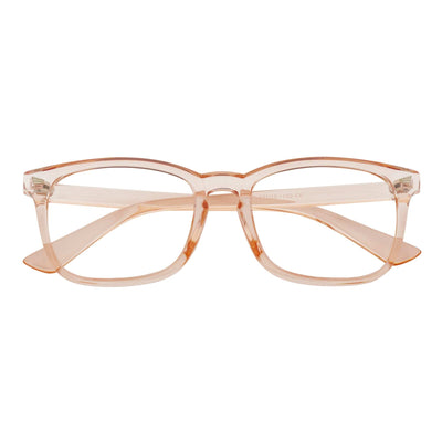 HARPER - Classic Horn Rimmed Blue Light Glasses Clear Peach Clear Lens
