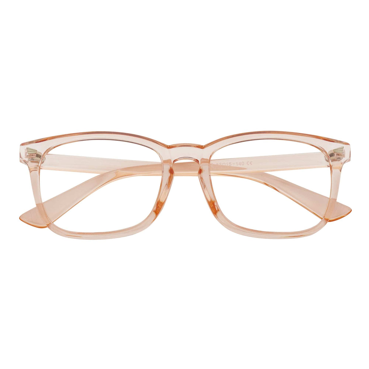 HARPER - Classic Horn Rimmed Blue Light Glasses Clear Peach Clear Lens