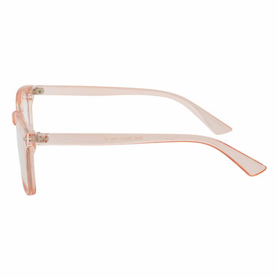HARPER - Classic Horn Rimmed Blue Light Glasses Clear Peach Clear Lens