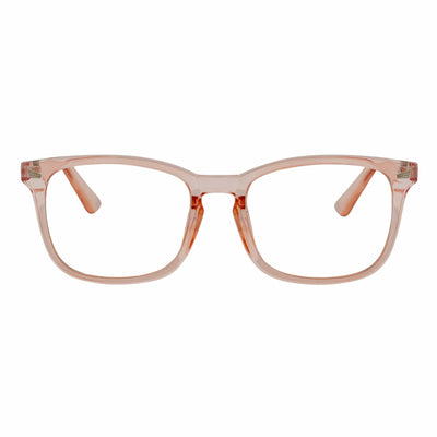 HARPER - Classic Horn Rimmed Blue Light Glasses Clear Peach Clear Lens