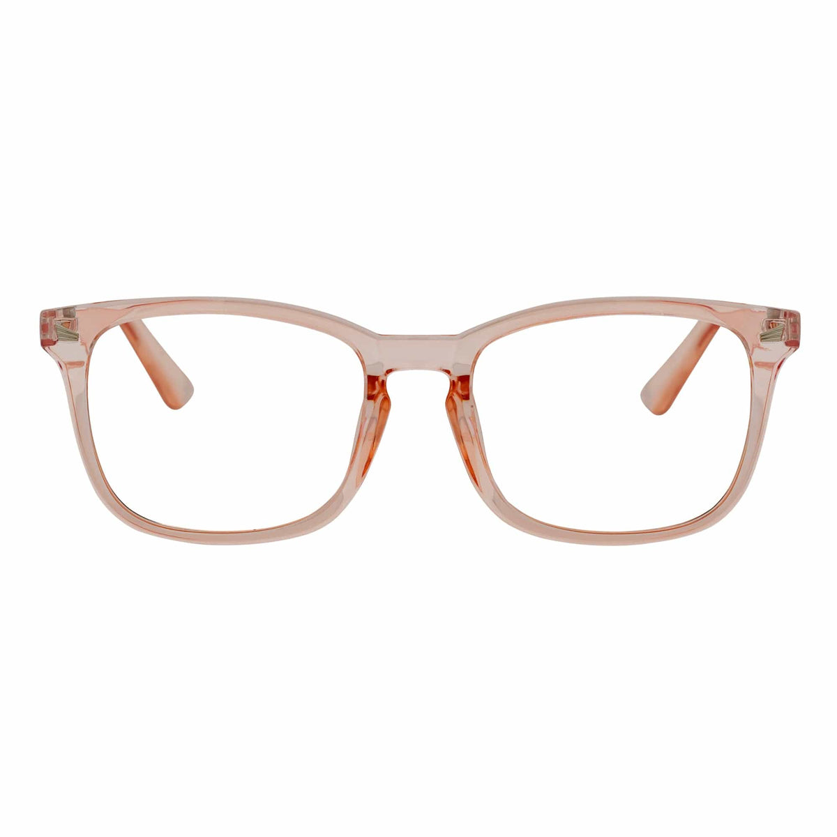 HARPER - Classic Horn Rimmed Blue Light Glasses Clear Peach Clear Lens