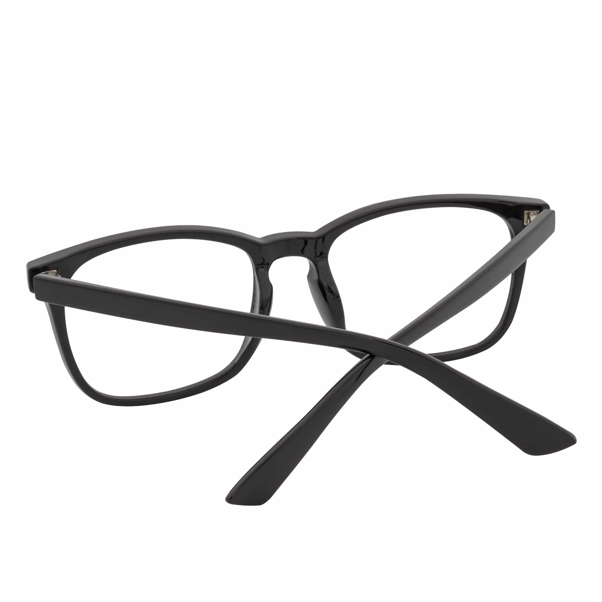 HARPER - Classic Horn Rimmed Blue Light Glasses Shiny Black Clear Lens