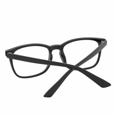 HARPER - Classic Horn Rimmed Blue Light Glasses Shiny Black Clear Lens