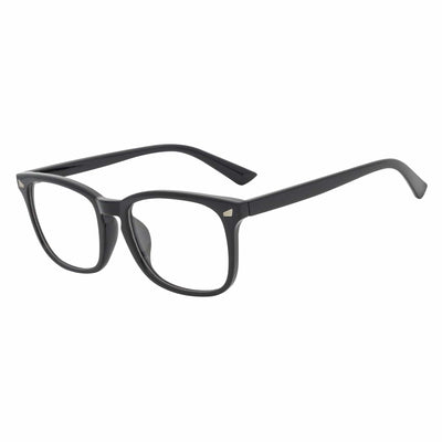 HARPER - Classic Horn Rimmed Blue Light Glasses Shiny Black Clear Lens