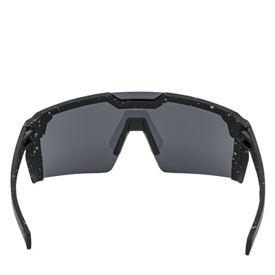 HITECH - Large Futuristic Rimless Shield Sunglasses Black - White Smoke Lens