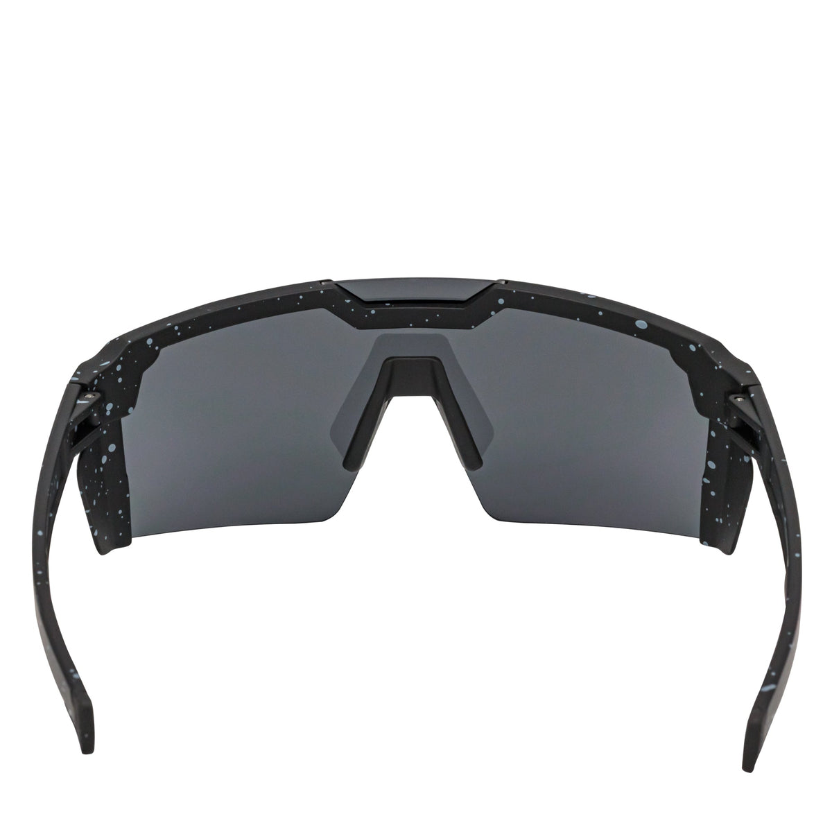 HITECH - Large Futuristic Rimless Shield Sunglasses Black - White Smoke Lens