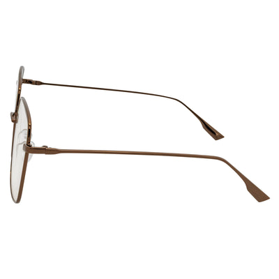 JOSEI - Oversize Large Metal Square Blue Light Glasses Bronze Clear Lens