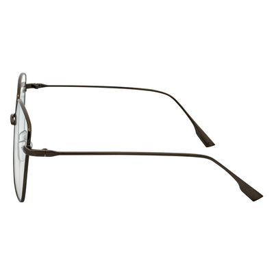 JOSEI - Oversize Large Metal Square Blue Light Glasses Gunmetal Clear Lens