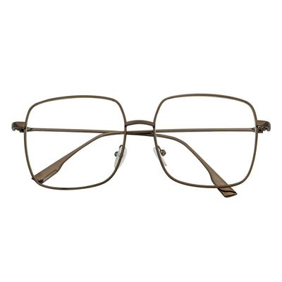 JOSEI - Oversize Large Metal Square Blue Light Glasses Gunmetal Clear Lens