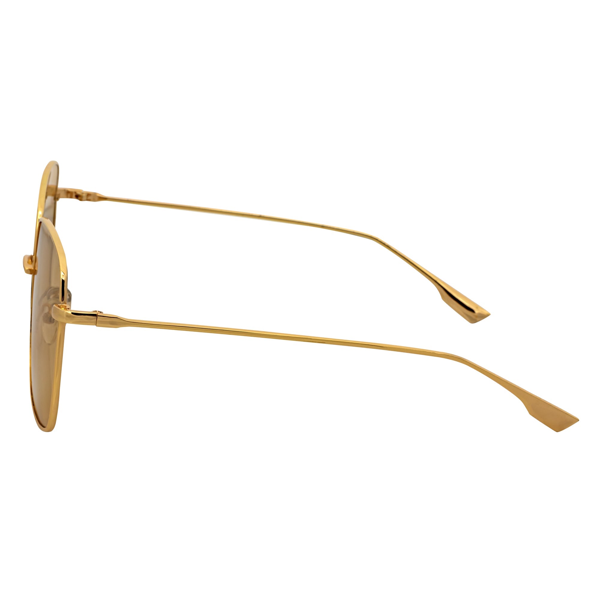 JOSEI - Oversize Large Metal Square Sunglasses Gold Amber Tint