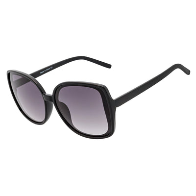 JUSTINE - Modern Square Frame Oversize Black Sunglasses Lavender Lens