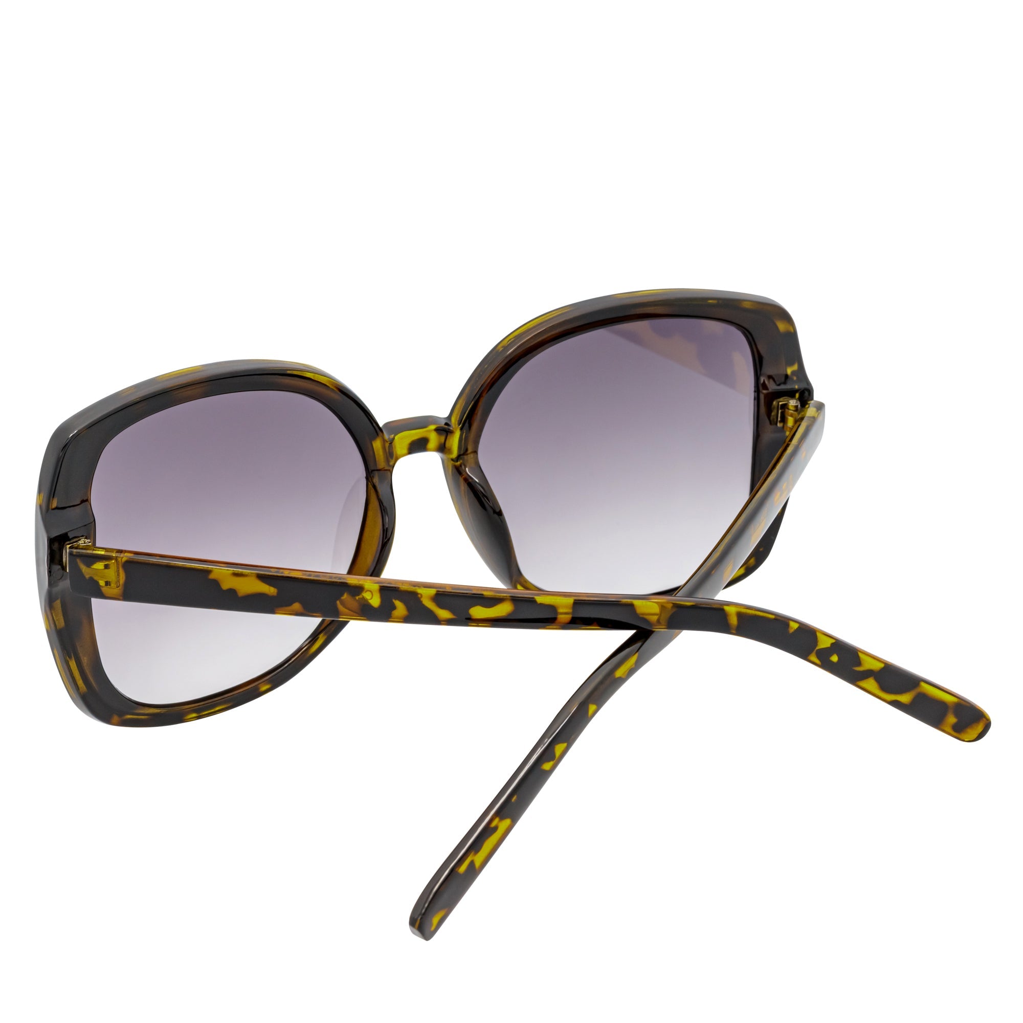 JUSTINE - Modern Square Oversize Tortoise Sunglasses Lavender Lens