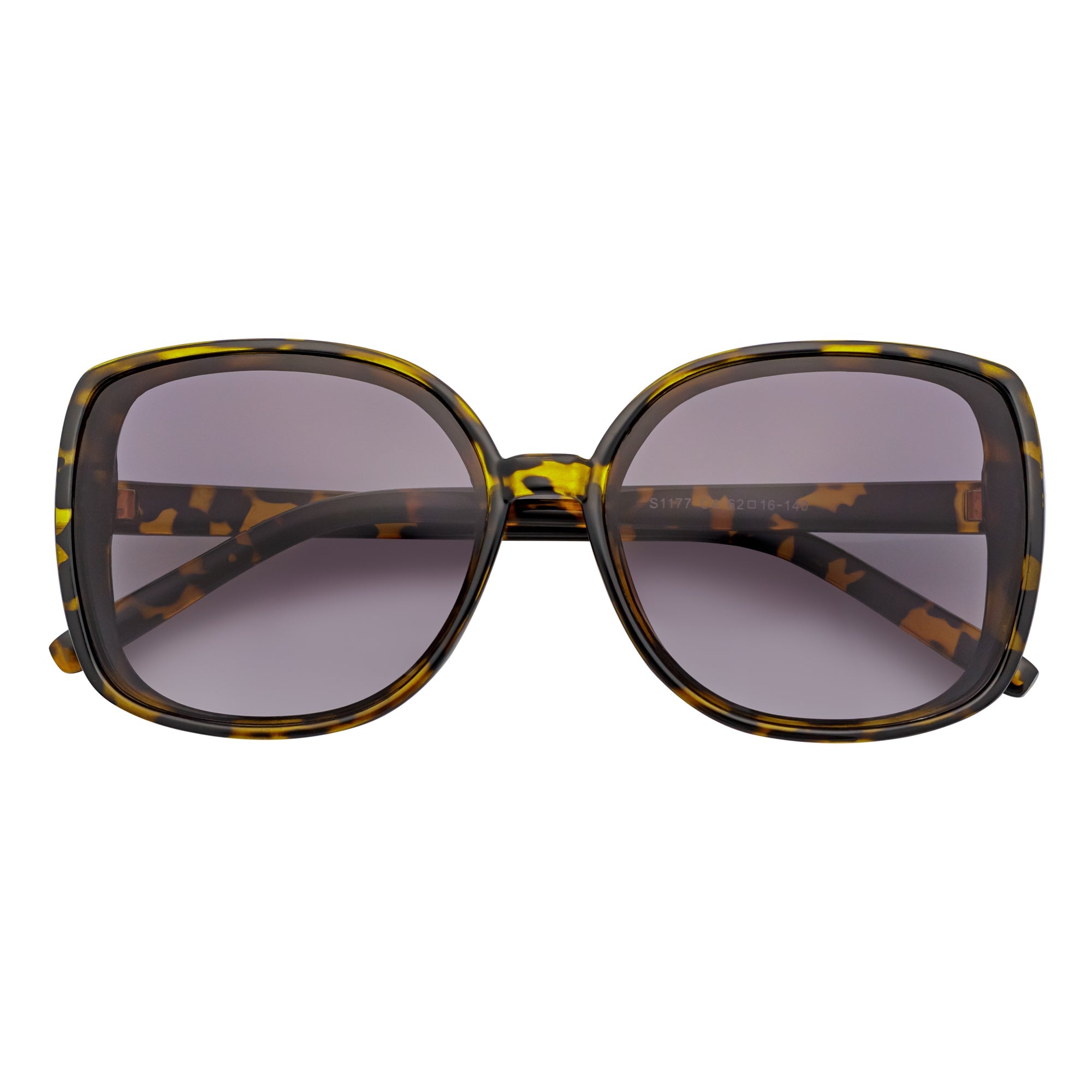 JUSTINE - Modern Square Oversize Tortoise Sunglasses Lavender Lens